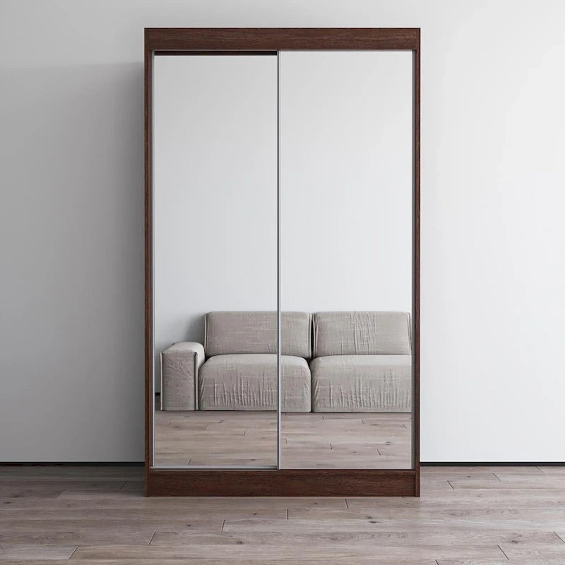 Armoire-penderie moderne Copper Grove Parasol à 2 portes avec miroir brillant