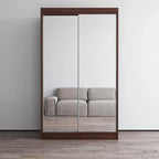 Armoire-penderie moderne Copper Grove Parasol à 2 portes avec miroir brillant
