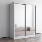 Armoire-penderie moderne Copper Grove Parasol à 2 portes avec miroir brillant