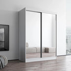 Armoire-penderie moderne Copper Grove Parasol à 2 portes avec miroir brillant