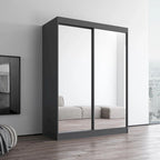 Armoire-penderie moderne Copper Grove Parasol à 2 portes avec miroir brillant