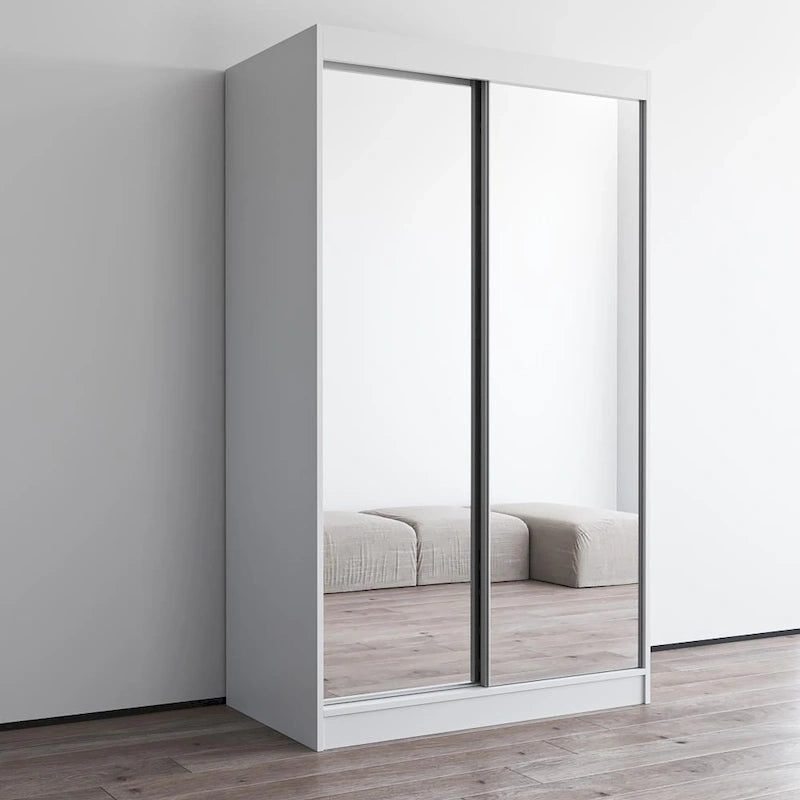 Armoire-penderie moderne Copper Grove Parasol à 2 portes avec miroir brillant