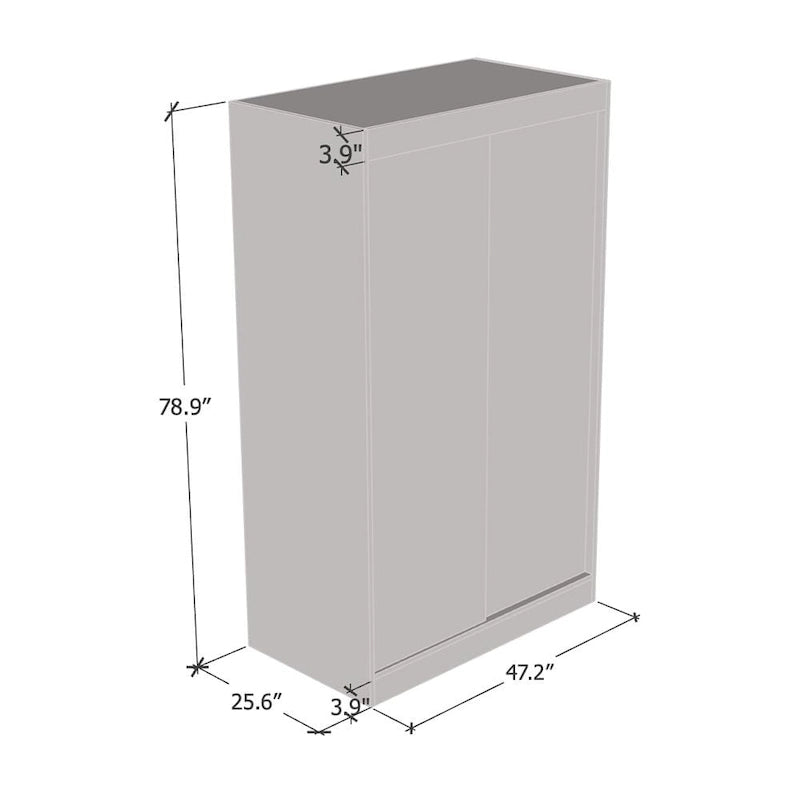 Armoire-penderie moderne Copper Grove Parasol à 2 portes avec miroir brillant