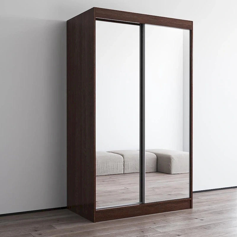 Armoire-penderie moderne Copper Grove Parasol à 2 portes avec miroir brillant