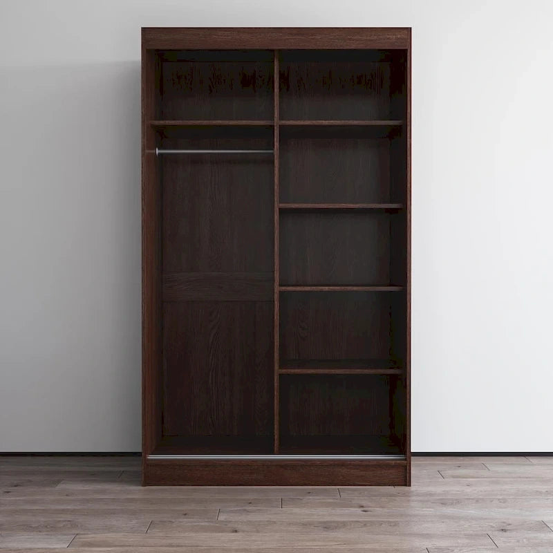 Armoire-penderie moderne Copper Grove Parasol à 2 portes avec miroir brillant