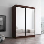 Armoire-penderie moderne Copper Grove Parasol à 2 portes avec miroir brillant