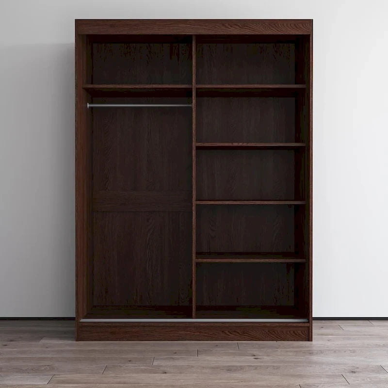 Armoire-penderie moderne Copper Grove Parasol à 2 portes avec miroir brillant