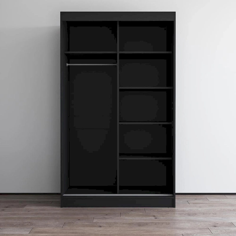 Armoire-penderie moderne Copper Grove Parasol à 2 portes avec miroir brillant