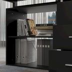 Bureau d'ordinateur Timechee en forme de L de 55 pouces avec tiroirs