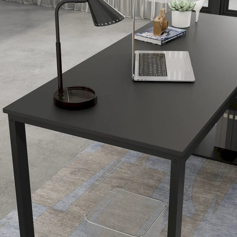 Bureau d'ordinateur Timechee en forme de L de 55 pouces avec tiroirs