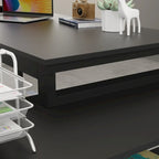 Bureau d'ordinateur Timechee en forme de L de 55 pouces avec tiroirs