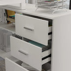 Bureau d'ordinateur Timechee en forme de L de 55 pouces avec tiroirs