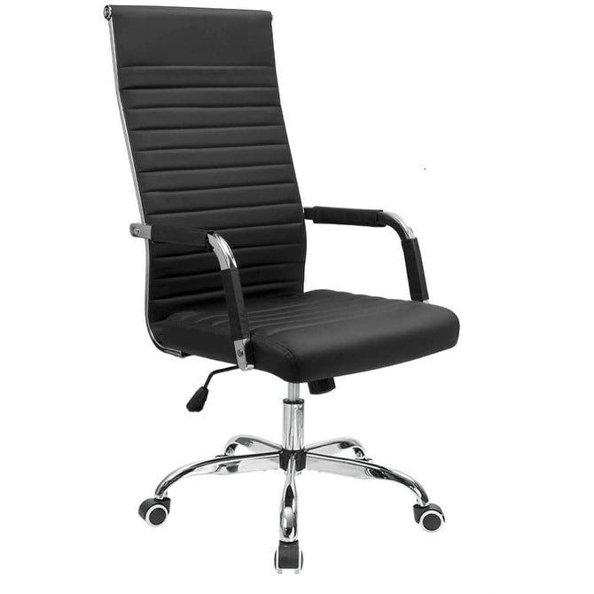 Chaise de bureau Homall à dossier haut côtelé