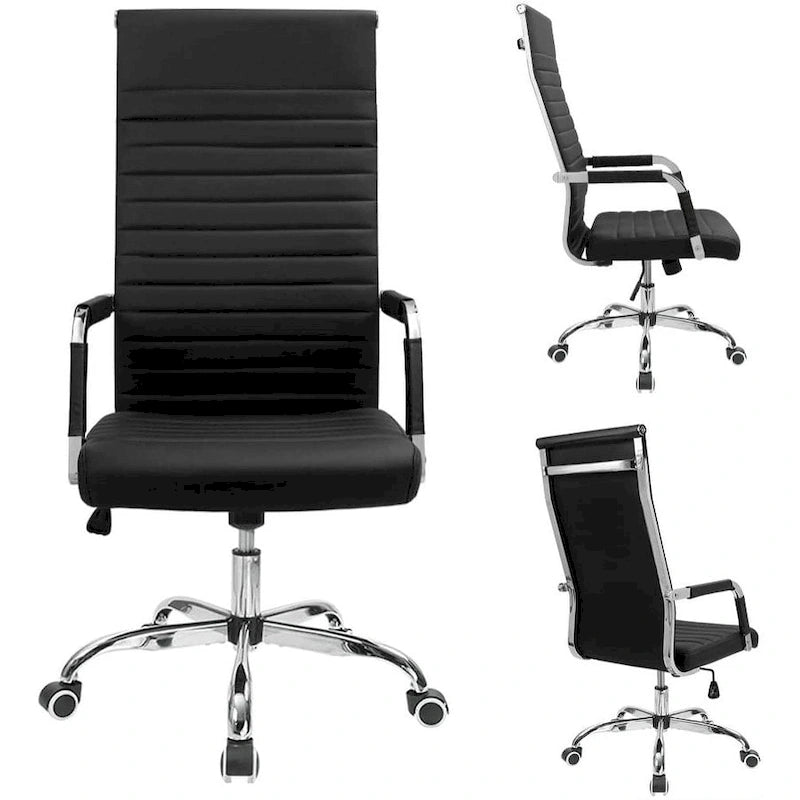 Chaise de bureau Homall à dossier haut côtelé