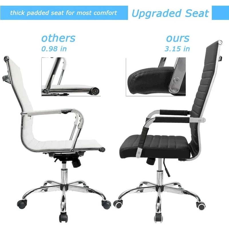 Chaise de bureau Homall à dossier haut côtelé