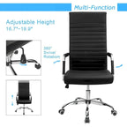 Chaise de bureau Homall à dossier haut côtelé
