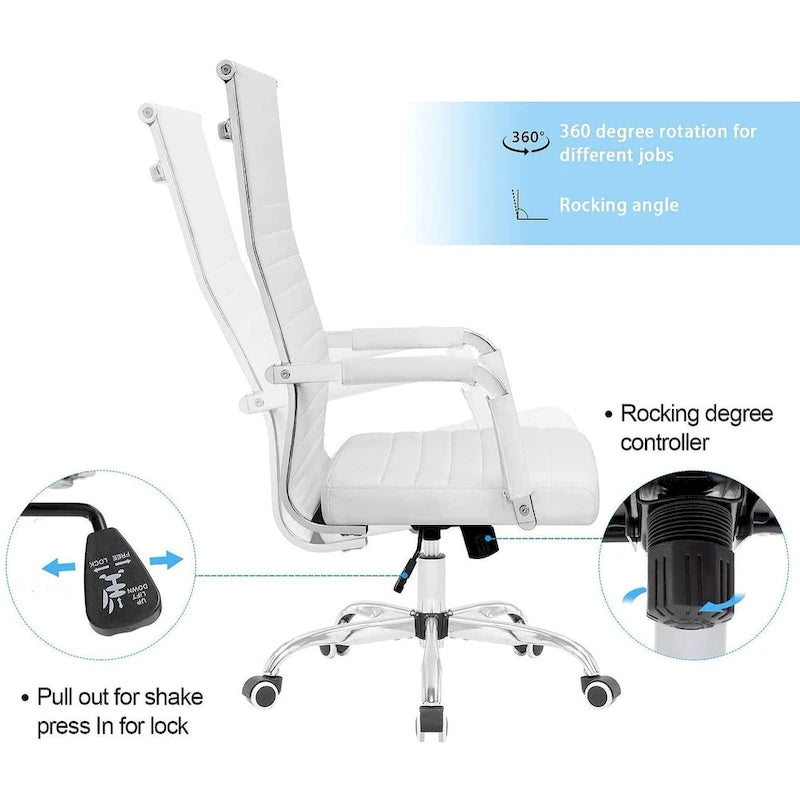 Chaise de bureau Homall à dossier haut côtelé