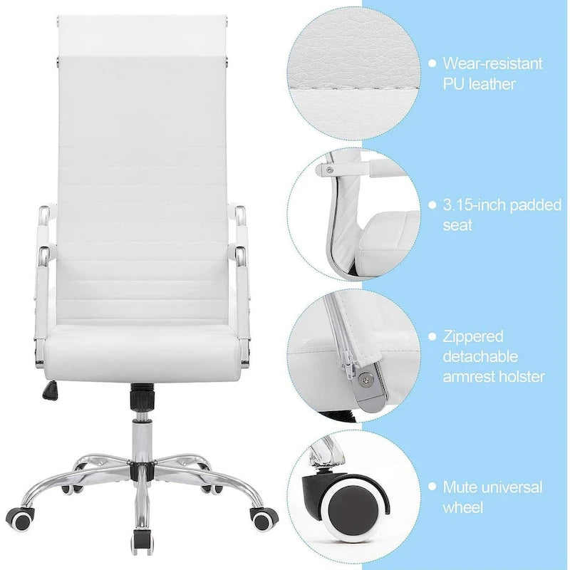Chaise de bureau Homall à dossier haut côtelé