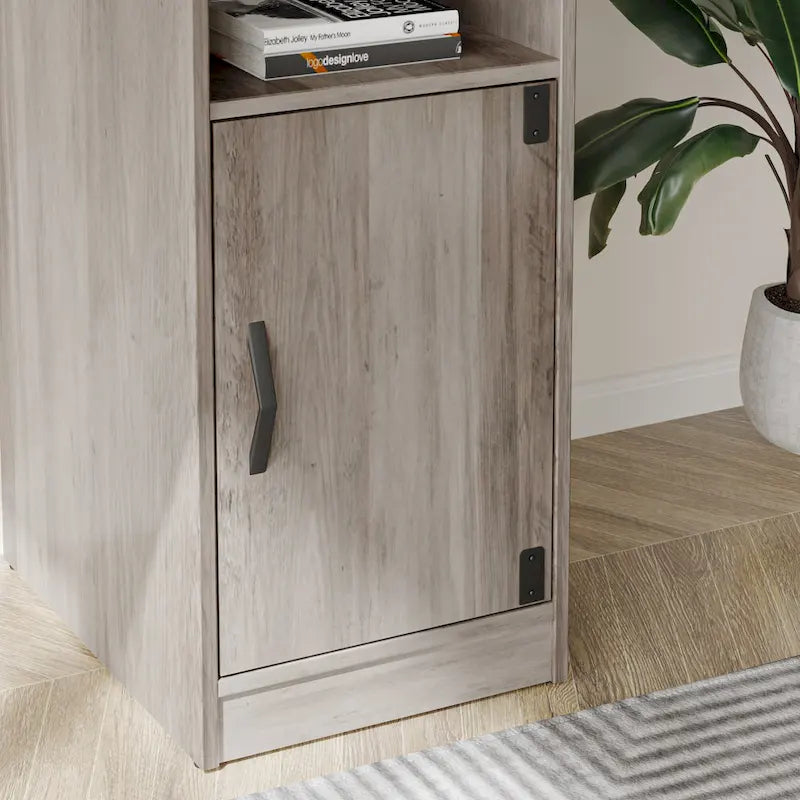 Bureau en L de 60 pouces avec armoire de rangement, bureau d'ordinateur