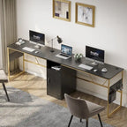 Bureau en L de 60 pouces avec armoire de rangement, bureau d'ordinateur