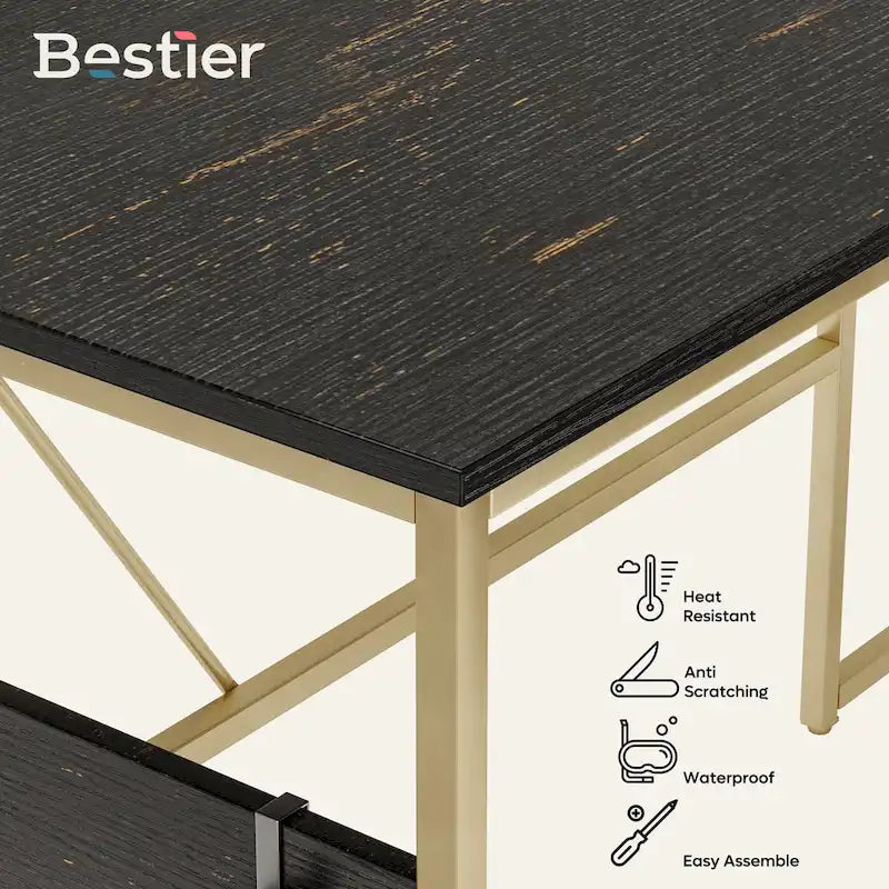 Bureau en L de 60 pouces avec armoire de rangement, bureau d'ordinateur