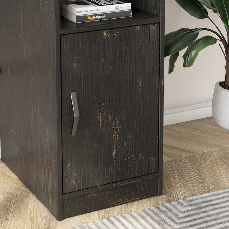 Bureau en L de 60 pouces avec armoire de rangement, bureau d'ordinateur