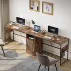 Bureau en L de 60 pouces avec armoire de rangement, bureau d'ordinateur