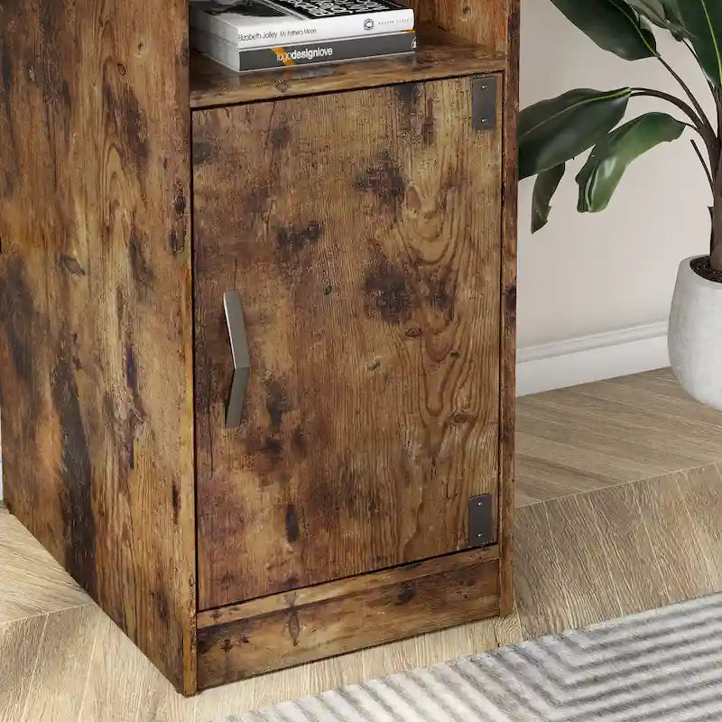 Bureau en L de 60 pouces avec armoire de rangement, bureau d'ordinateur