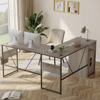 Bureau en L de 60 pouces avec armoire de rangement, bureau d'ordinateur