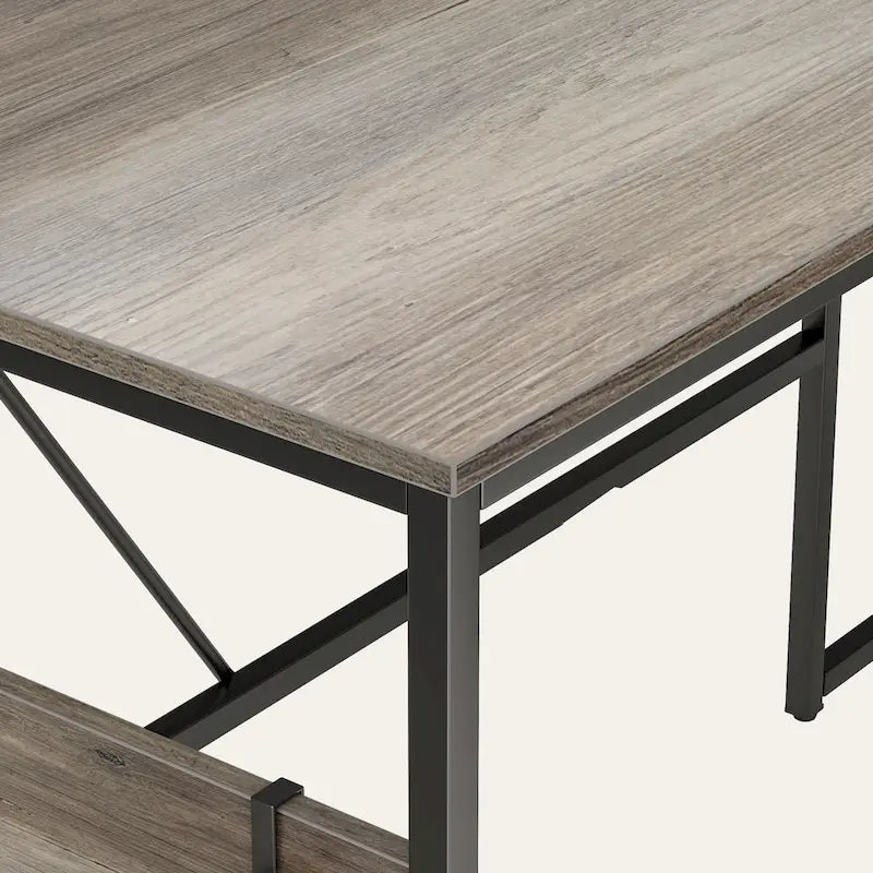 Bureau en L de 60 pouces avec armoire de rangement, bureau d'ordinateur