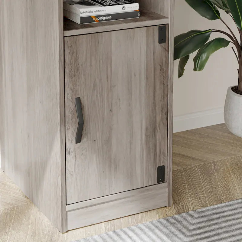 Bureau en L de 60 pouces avec armoire de rangement, bureau d'ordinateur