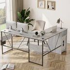 Bureau en L de 60 pouces avec armoire de rangement, bureau d'ordinateur