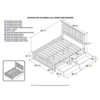 Lit plateforme Mission Queen avec pied de lit assorti et 2 tiroirs de lit Urban blancs