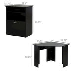 Bureau d'ordinateur HOMCOM avec compartiment pour imprimante, bureau d'angle en L avec rangement, poste de travail PC pour bureau à domicile