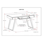 Bureau WYNDENHALL Mitchell de style industriel moderne de 54 pouces de large