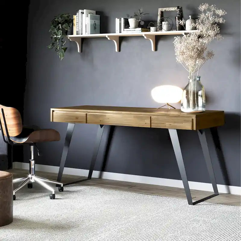 Bureau WYNDENHALL Mitchell de style industriel moderne de 54 pouces de large