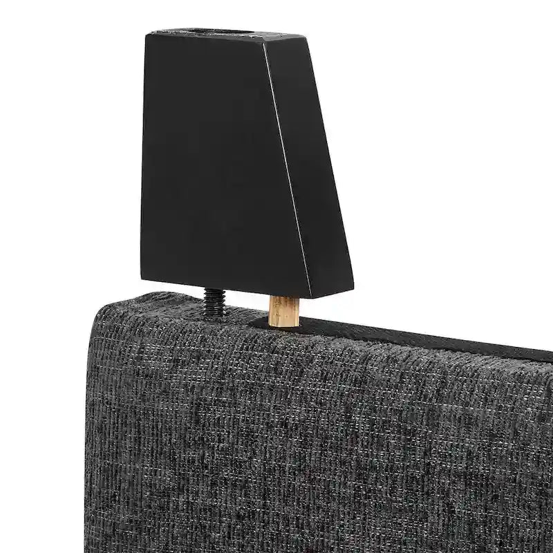 Lit plateforme haut Bridgevine Home gris foncé à panneaux rembourrés