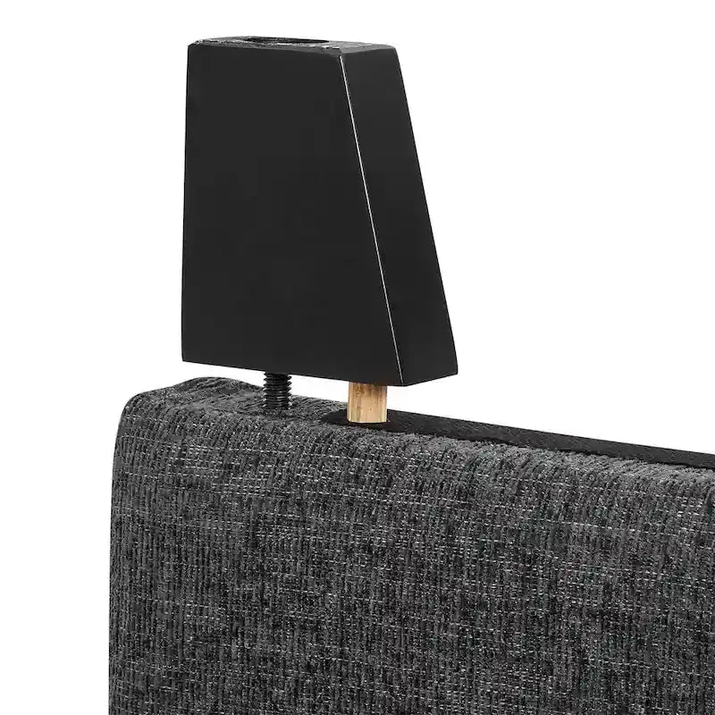 Lit plateforme haut Bridgevine Home gris foncé à panneaux rembourrés