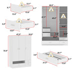 Ensemble armoire et bureau - Ensemble de chambre gain de place transformable en coiffeuse