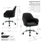Chaise de bureau Porthos Home Noa, en tissu et à roulettes