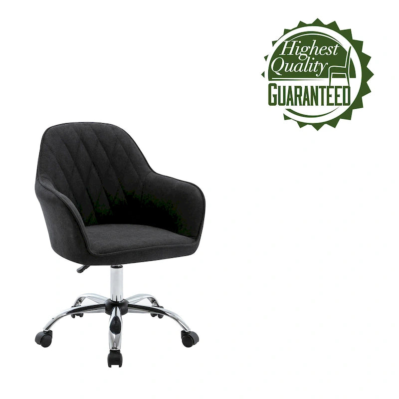 Chaise de bureau Porthos Home Noa, en tissu et à roulettes