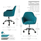 Chaise de bureau Porthos Home Noa, en tissu et à roulettes