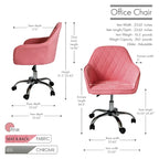 Chaise de bureau Porthos Home Noa, en tissu et à roulettes