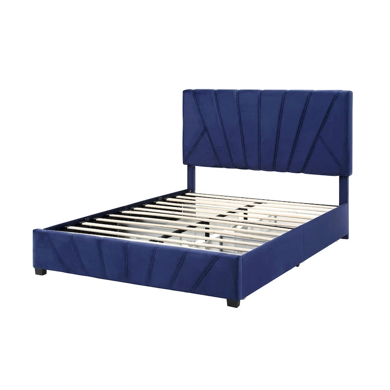 Lit coffre Rhiv Art Déco capitonné à 4 tiroirs de Furniture of America