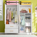 Armoire-penderie autoportante, meuble de rangement pour vêtements