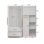 Armoire-penderie autoportante, meuble de rangement pour vêtements