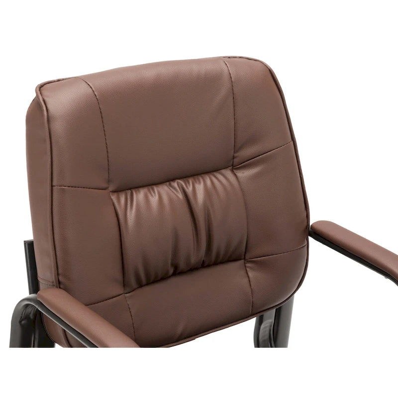 Fauteuil de conférence BTExpert Premium Leather pour salle d'attente/réception, en cuir de qualité supérieure.