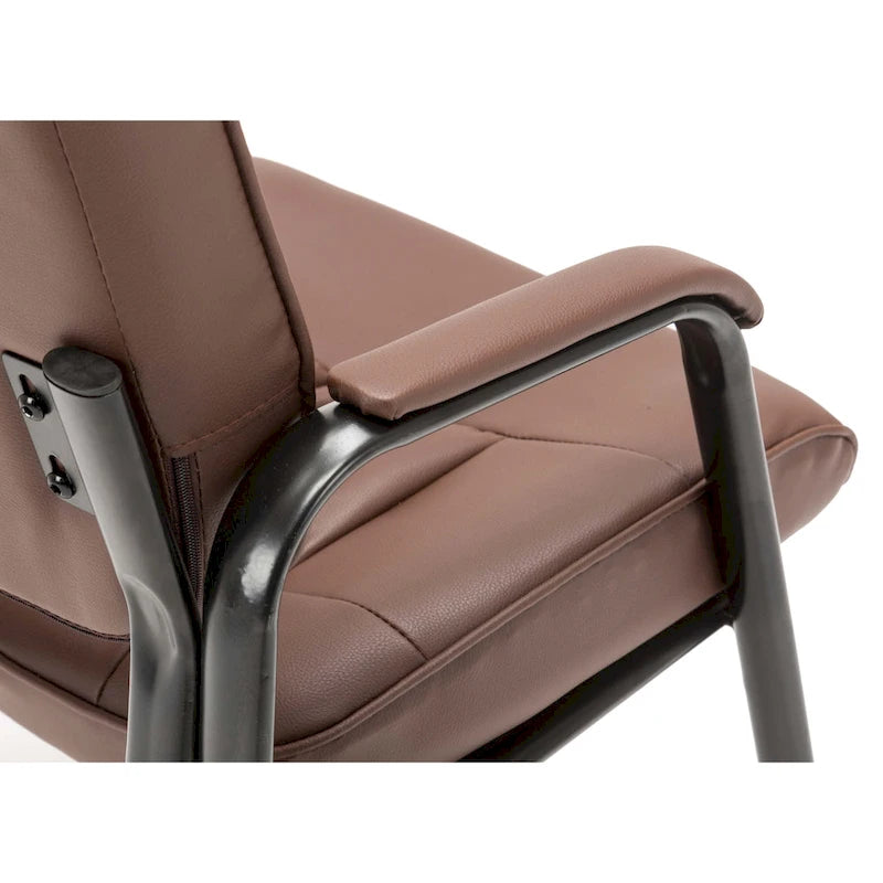 Fauteuil de conférence BTExpert Premium Leather pour salle d'attente/réception, en cuir de qualité supérieure.