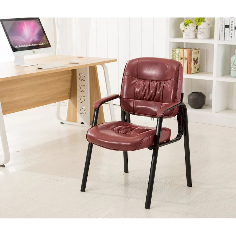 Fauteuil de conférence BTExpert Premium Leather pour salle d'attente/réception, en cuir de qualité supérieure.