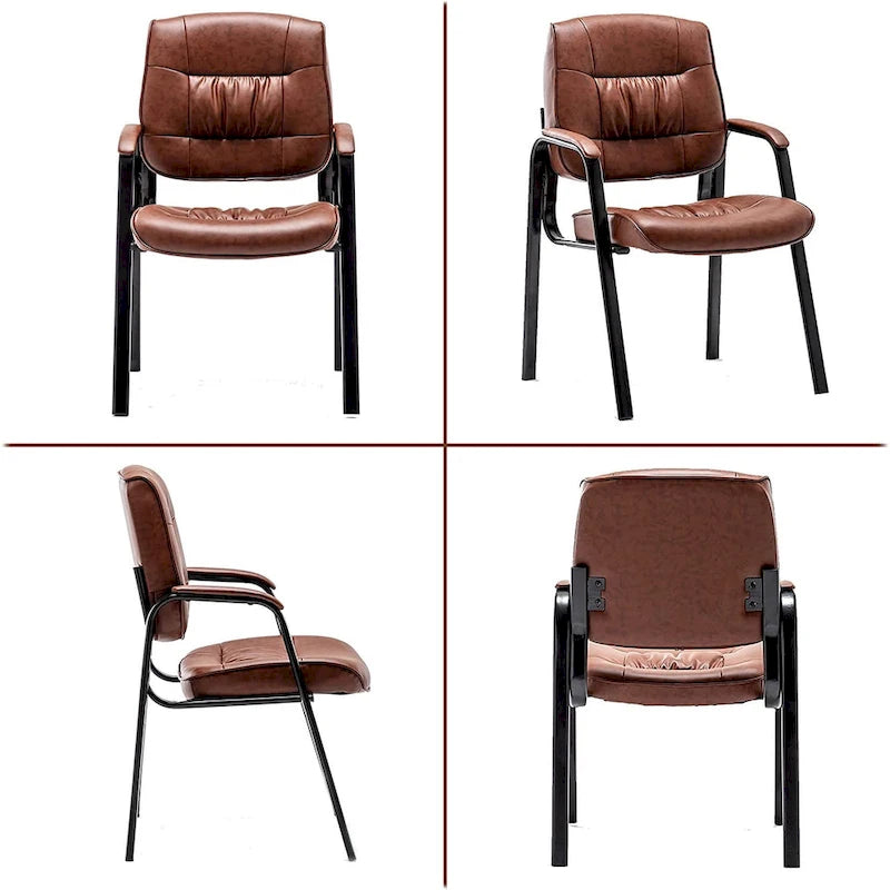 Fauteuil de conférence BTExpert Premium Leather pour salle d'attente/réception, en cuir de qualité supérieure.